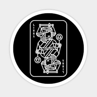 Libra Zodiac horoscope line art playing card style Magnet